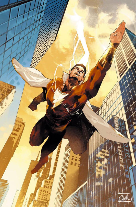 Superhero Flying In Cityscape Print Poster