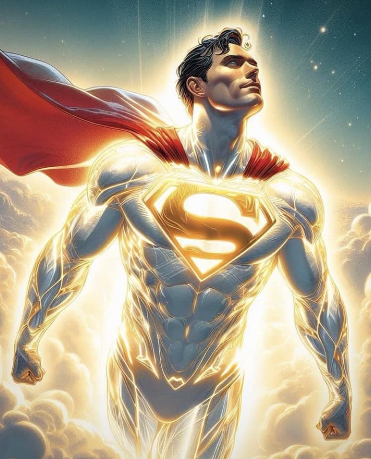 Superhero Flying In Sky Print Poster