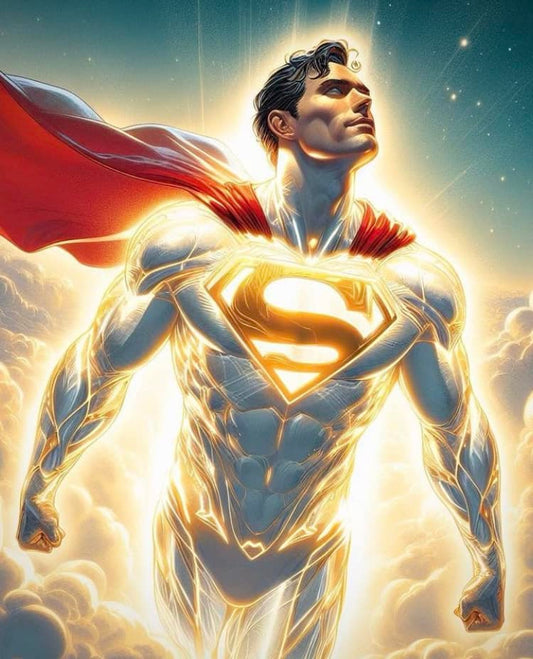 Superhero Flying In Sky Print Poster