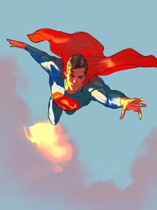 Superhero Flying In Sky (2) Print Poster