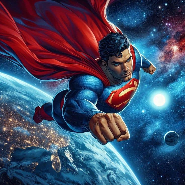 Superhero Flying In Space (2) Jigsaw Puzzle