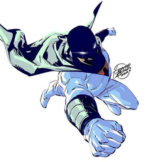 Superhero Flying Pose (2) Print Poster
