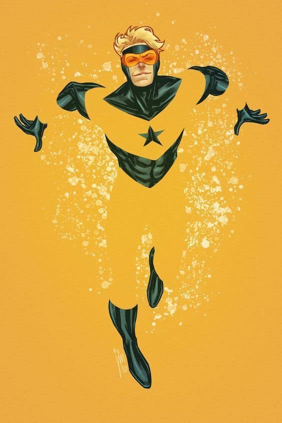 Superhero Flying With Colorful Background Print Poster