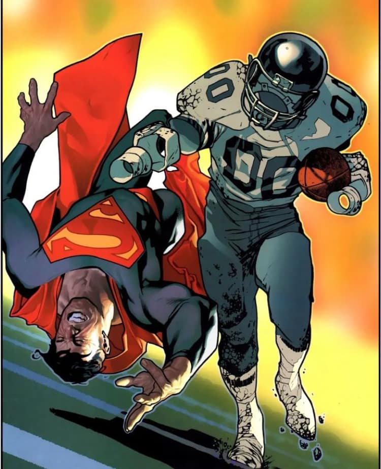 Superhero Football Match Action Print Poster