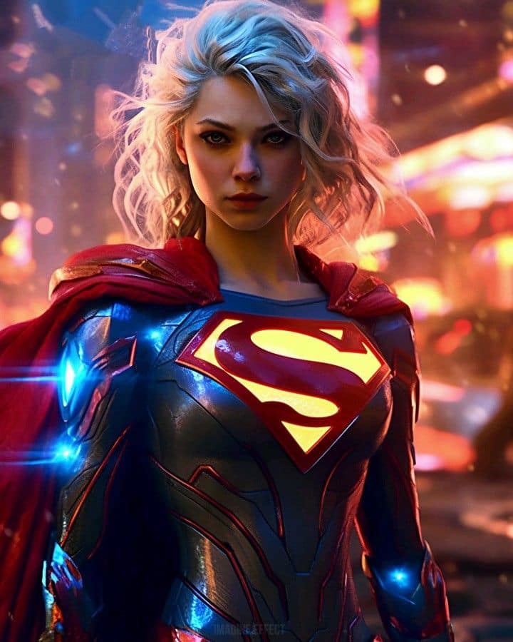 Superhero Futuristic Portrait Print Poster