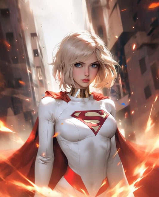 Superhero Girl Urban Explosion Print Poster