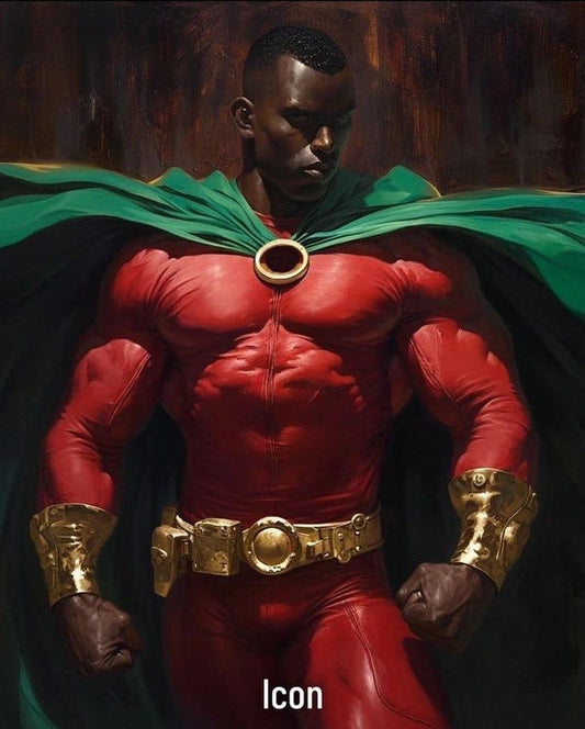 Superhero Icon Red Cape Print Poster