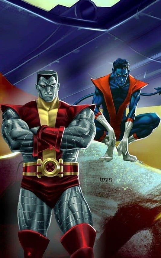Superhero Illustration Colossus Nightcrawler Print Poster