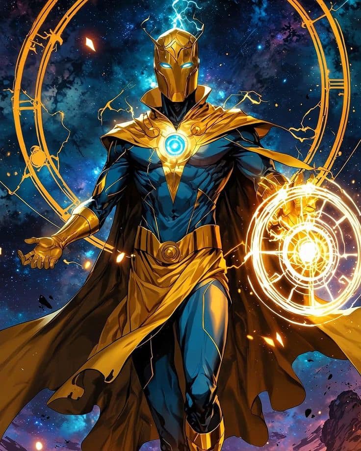 Superhero Magic Space Background Print Poster