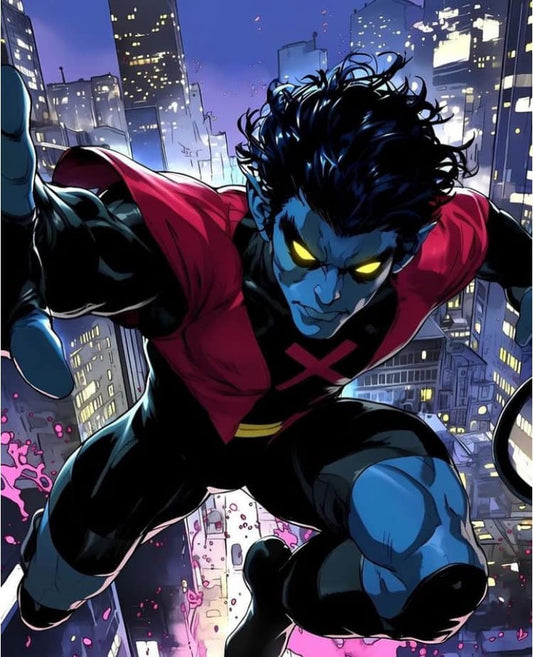 Superhero Nightcrawler Cityscape Print Poster