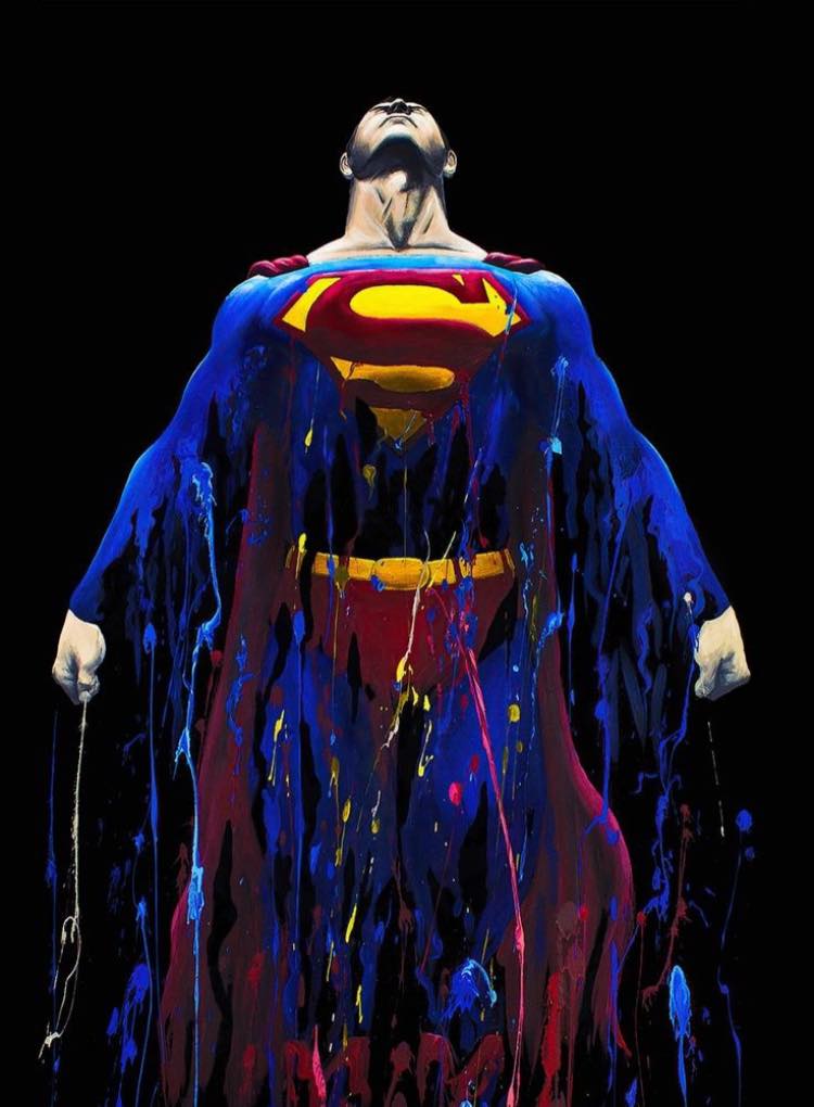 Superhero Paint Splash Artwork Print Poster