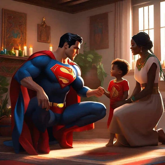 Superhero Parenting Moment Print Poster
