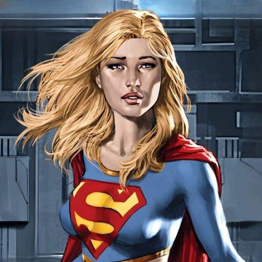 Superhero Portrait Blond Woman Print Poster