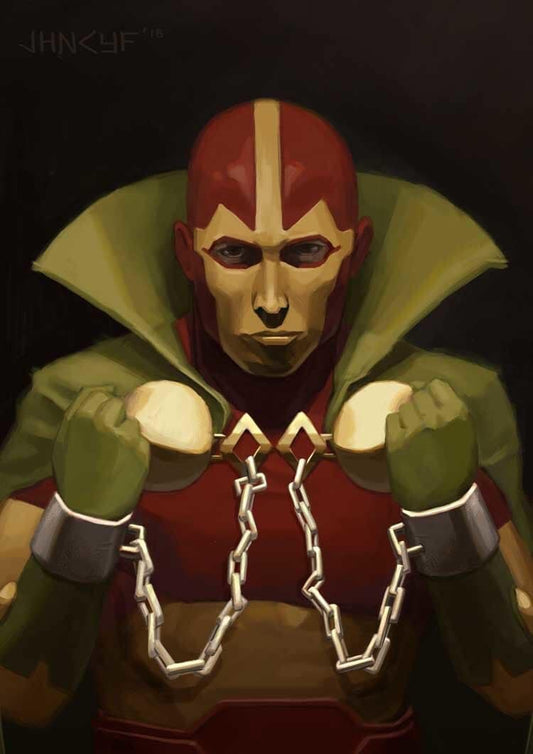 Superhero Portrait Chains Print Poster