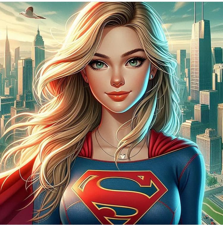 Superhero Portrait Cityscape (2) Print Poster