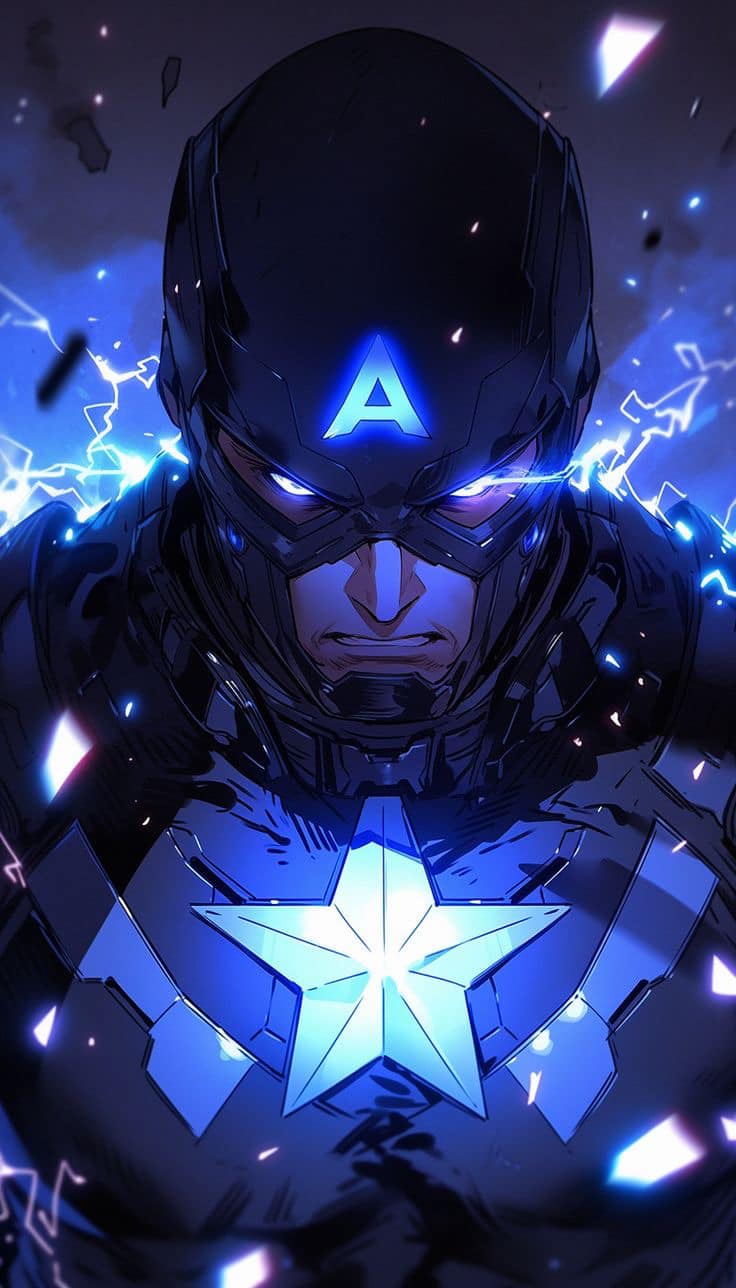 Superhero Portrait Electric Theme (1) Print Poster