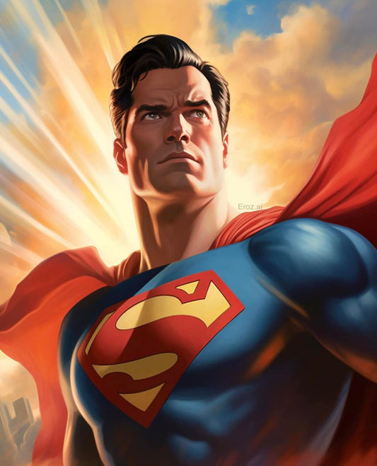 Superhero Portrait Powerful Heroic Print Poster