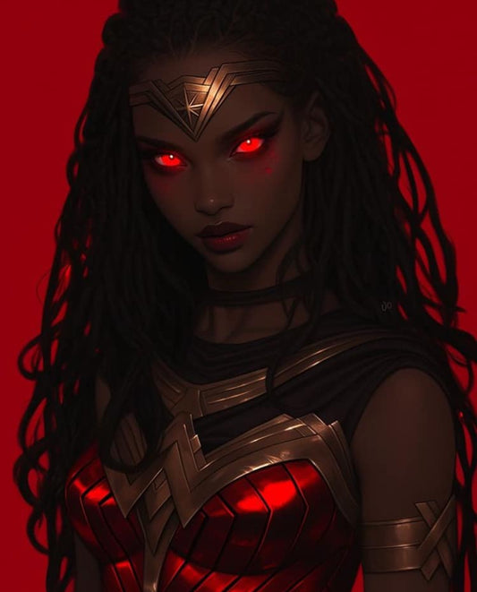 Superhero Portrait Red Background Print Poster