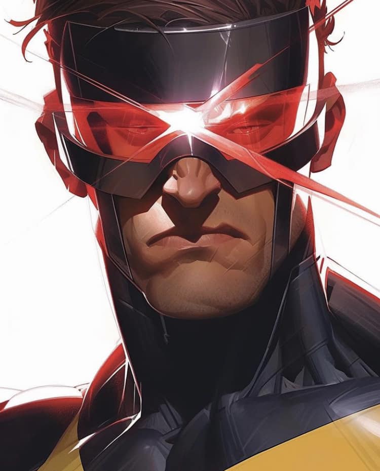 Superhero Portrait Red Lens Effect Jigsaw Puzzle