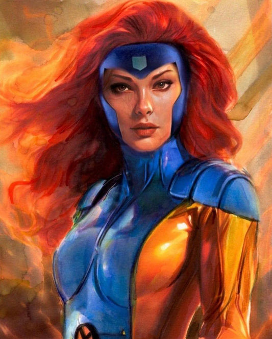 Superhero Portrait Redhead Print Poster