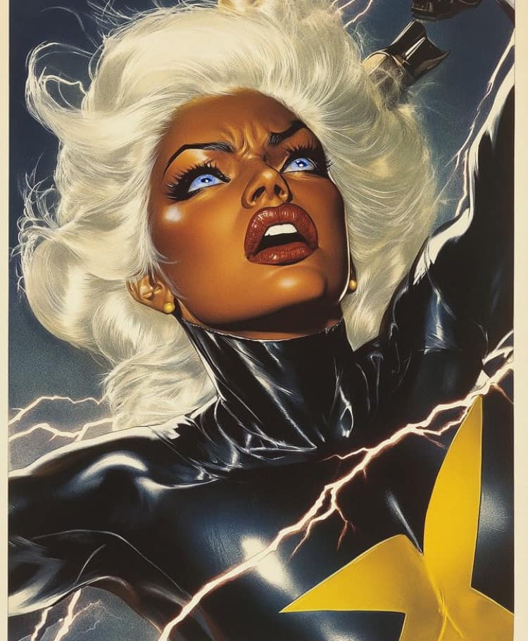 Superhero Portrait Storm Heroic Expression Print Poster