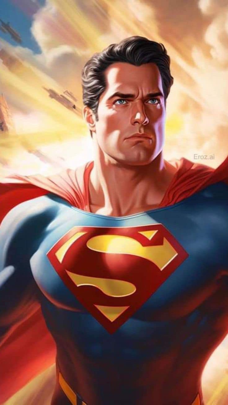 Superhero Portrait Superman Print Poster