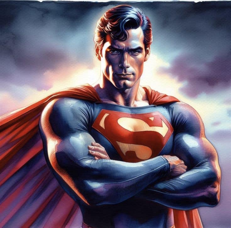 Superhero Portrait Superman (2) Print Poster