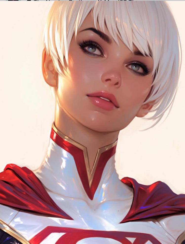 Superhero Portrait White Hair Print Poster