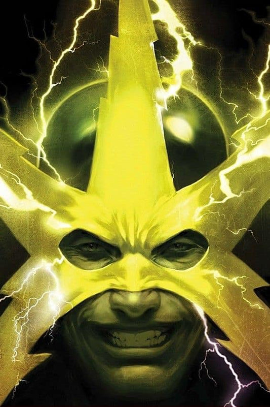 Superhero Portrait Yellow Lightning Print Poster