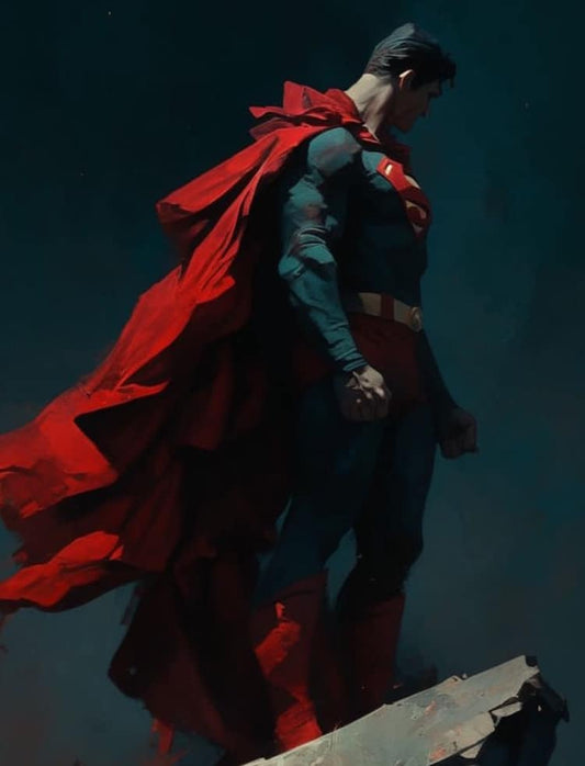 Superhero Pose Red Cape Print Poster