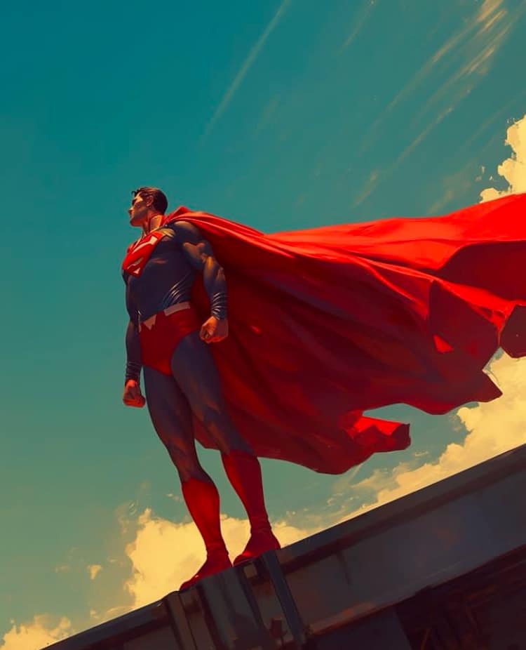 Superhero Posing Against Sky Jigsaw Puzzle
