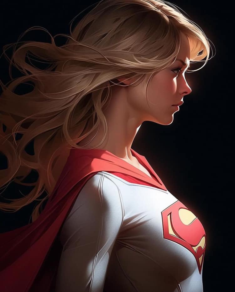 Superhero Profile Portrait Print Poster