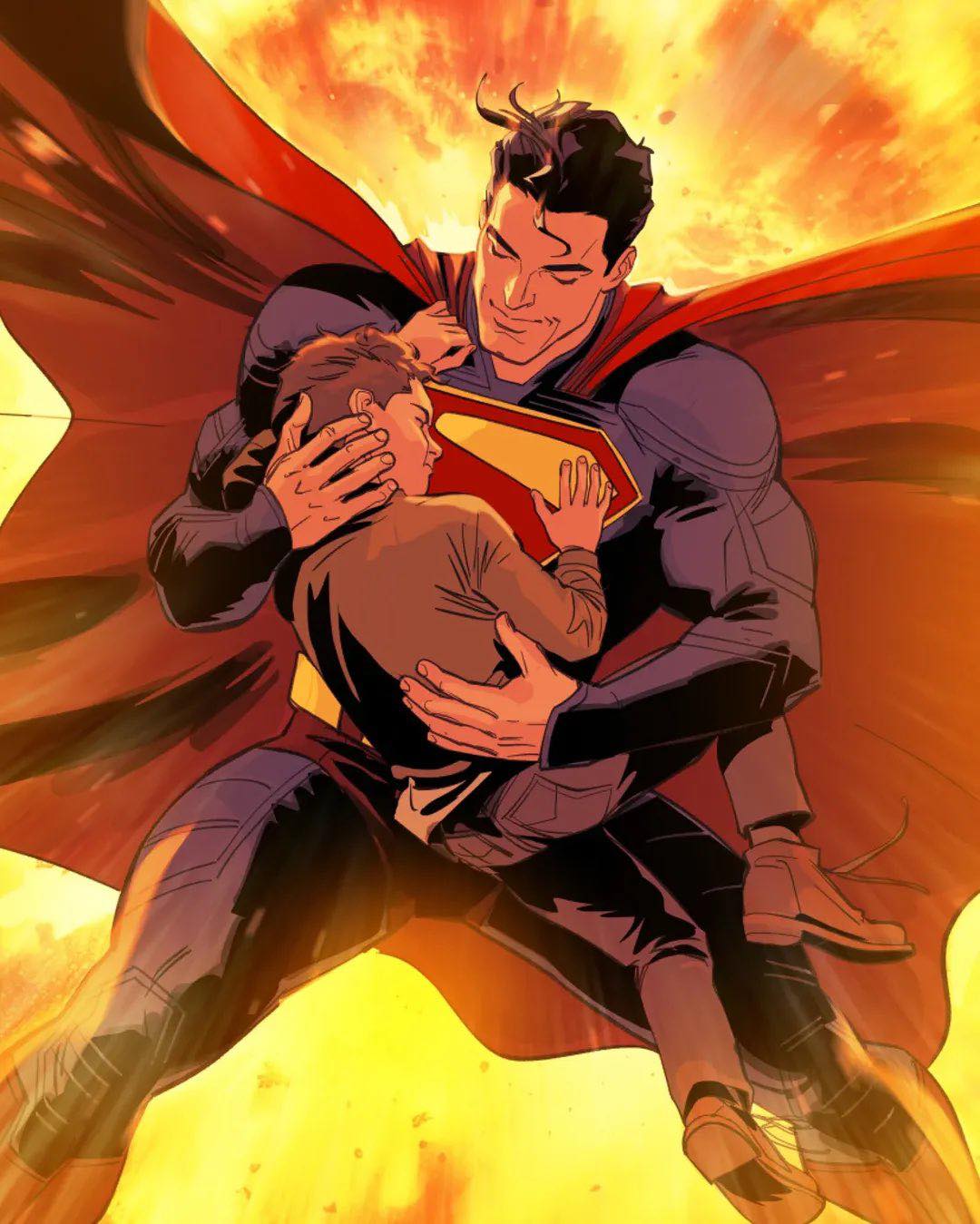 Superhero Rescue Scene (3) Print Poster