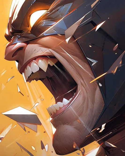 Superhero Scream Action Artwork Print Poster