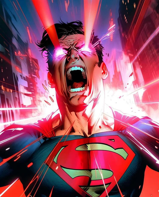 Superhero Screaming Energy Eyes Print Poster