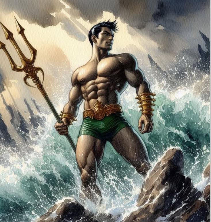 Superhero Sea King Standing Wave Print Poster