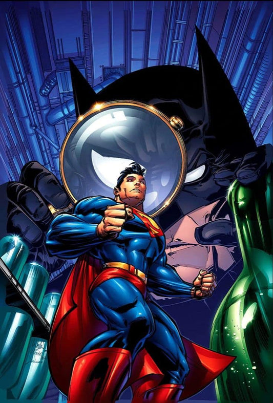 Superhero Showdown Magnifying Glass Print Poster