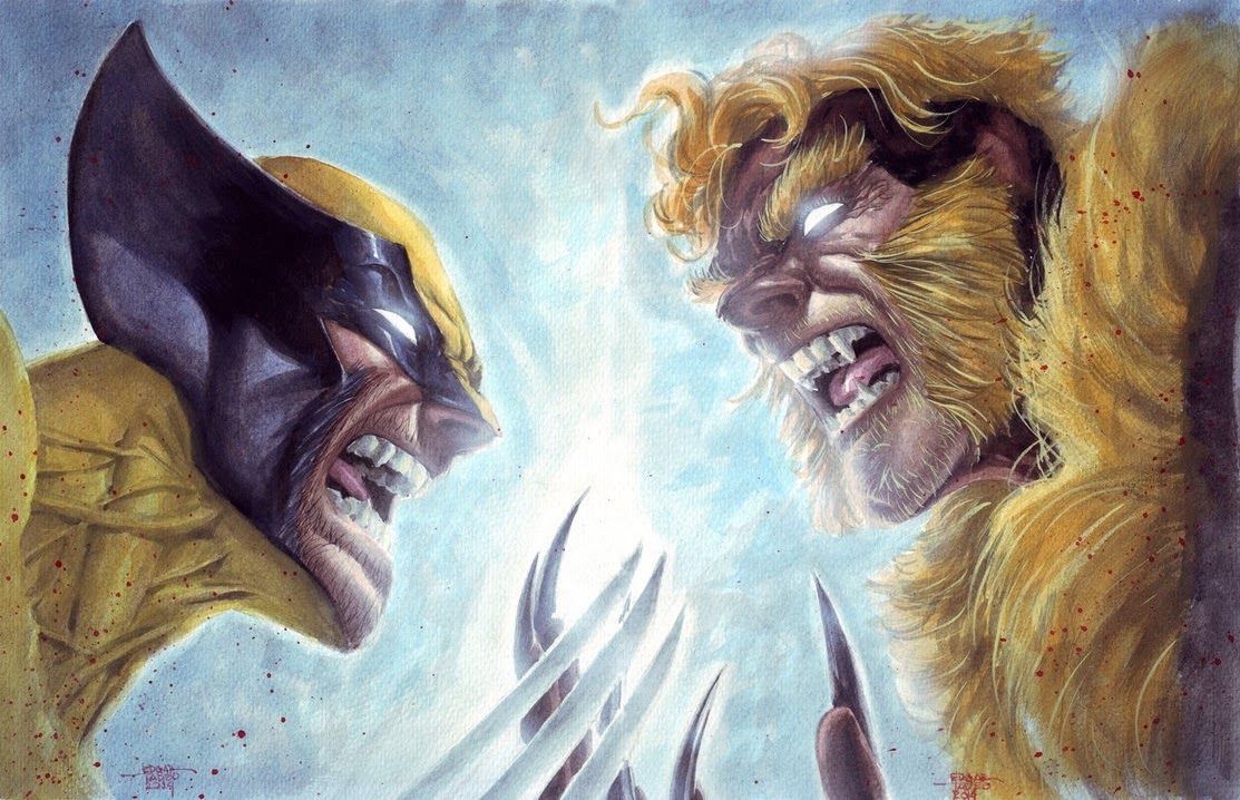 Superhero Showdown Wolverine Vs Beast Print Poster