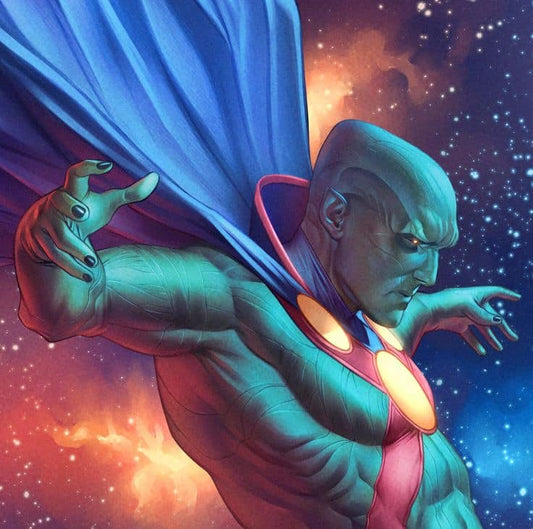 Superhero Space Illustration Print Poster