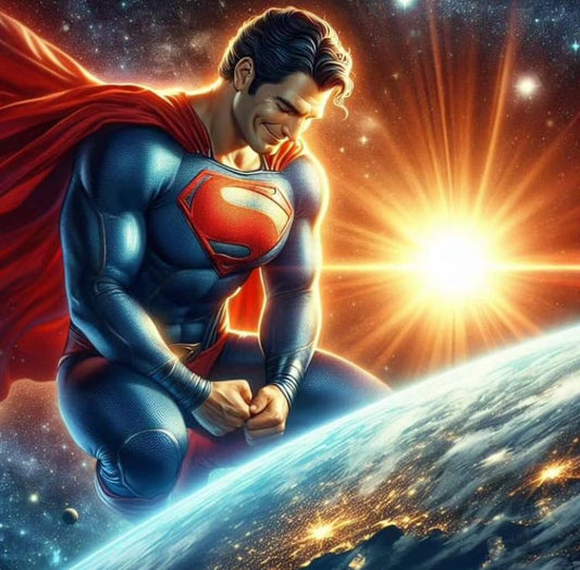 Superhero Space Sunrise Print Poster