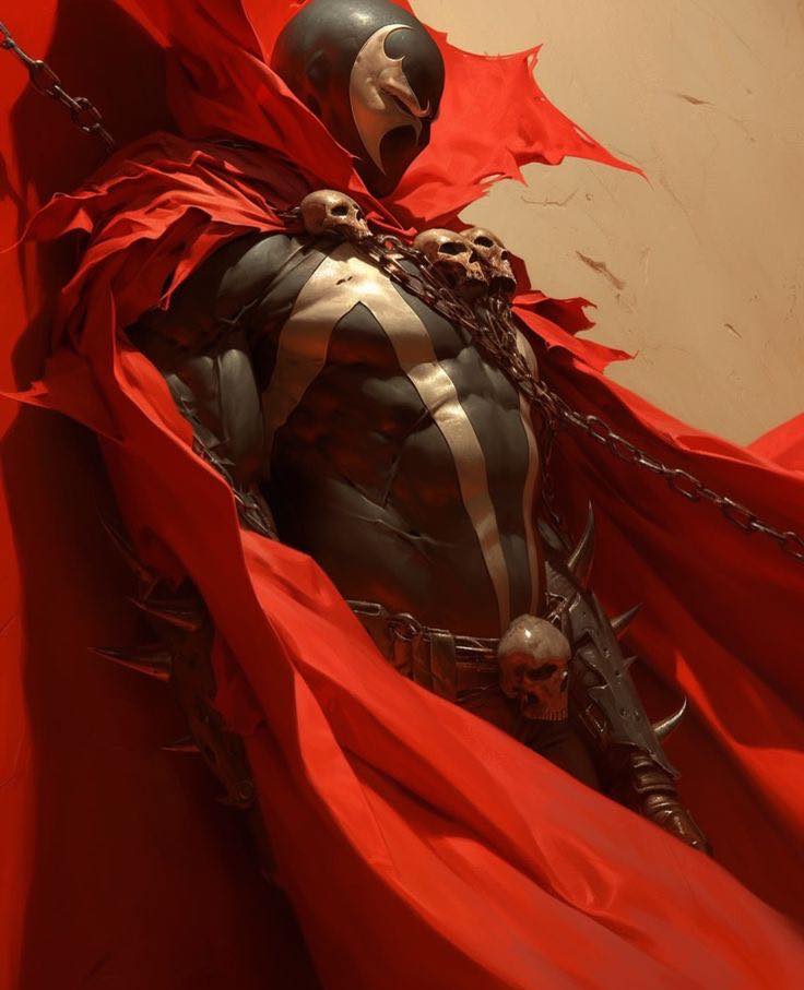 Superhero Spawn In Red Cloak Print Poster