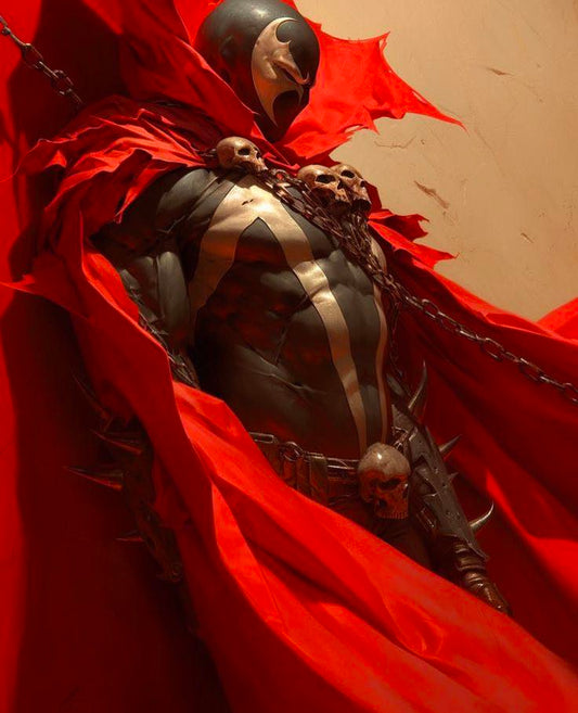 Superhero Spawn In Red Cloak Print Poster