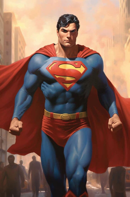 Superhero Street Scene Print Poster