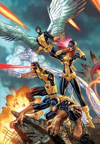 Superhero Team Action Scene (1) Print Poster