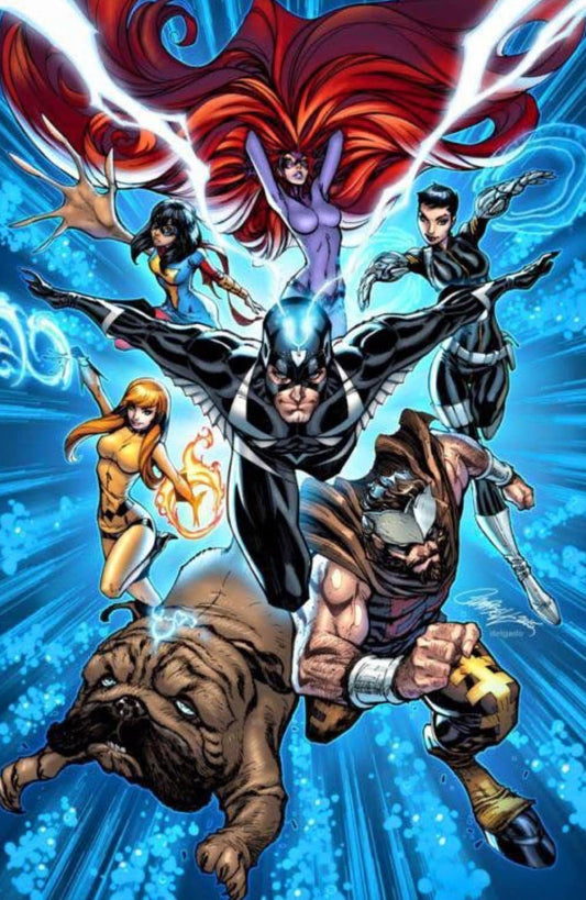Superhero Team Action Scene (10) Print Poster