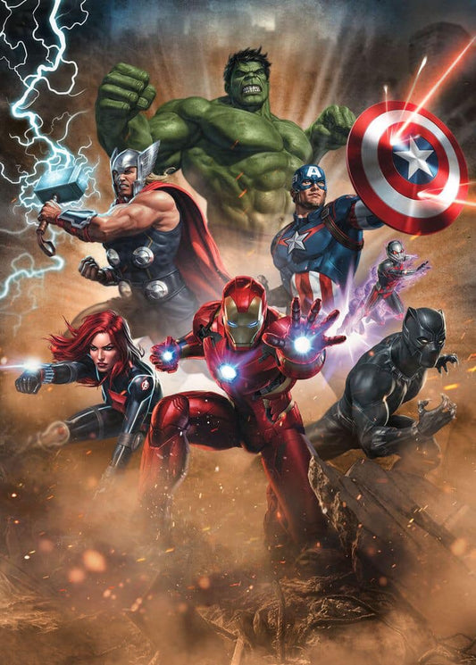 Superhero Team Action Scene (2) Print Poster