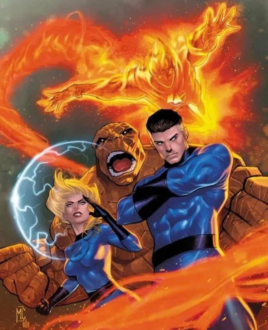 Superhero Team Action Scene (4) Print Poster