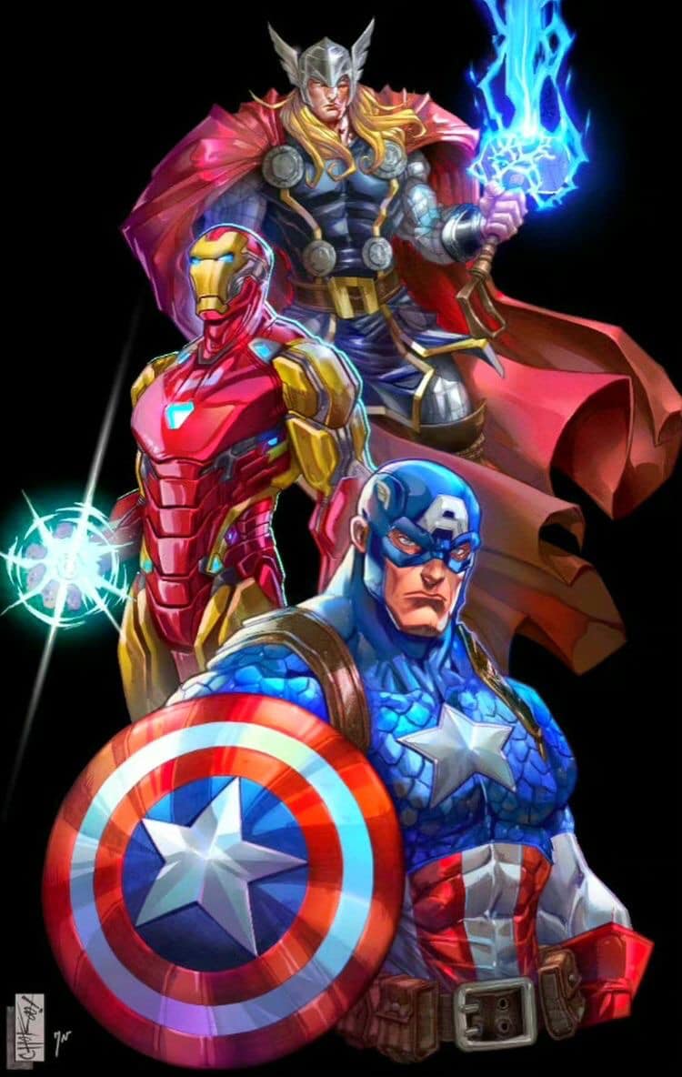 Superhero Team Artwork (4) Print Poster
