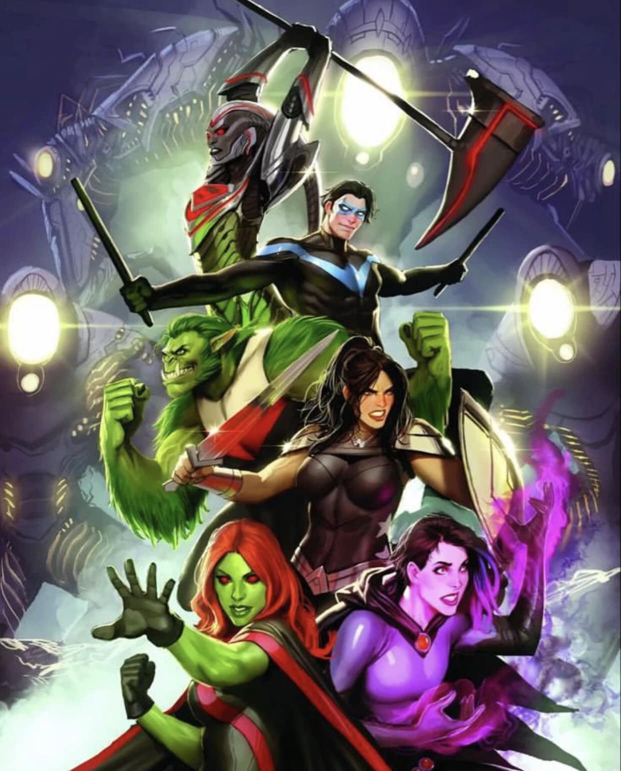 Superhero Team Artwork (6) Print Poster