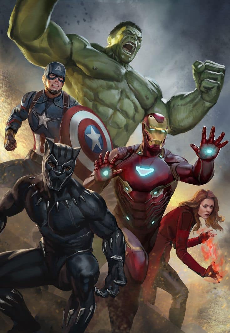 Superhero Team Artwork (7) Print Poster